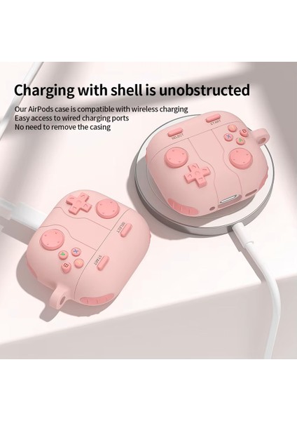 Apple Airpods Pro 3. Nesil (2025) Uyumlu Silikon Kılıf Anahtarlıklı Kılıf [gampad Tasarımı]