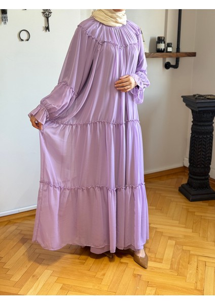 Reglan Kol Büzgülü Şifon Elbise 1005 fiyatları