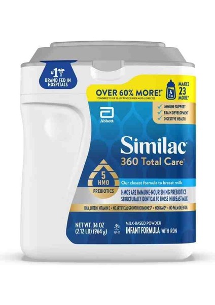 360 Total Care Baby Formula Powder, 34-Oz