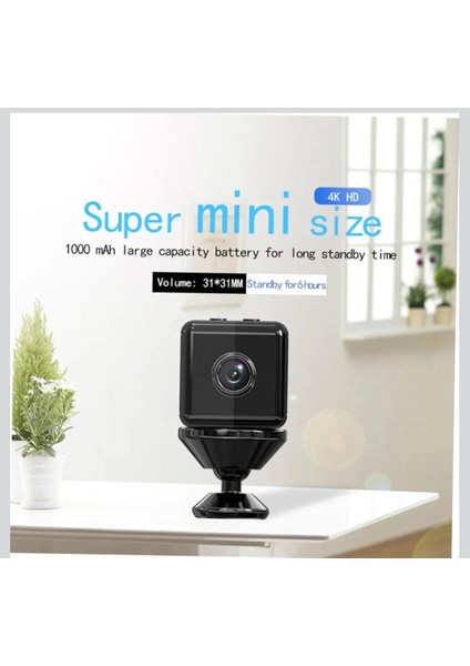 4K Yüksek Çözünürlüklü Mini Taşınabilir Kamera Akıllı Güvenlik Kamerası Gece Görüşlü Hareket Algılama Wifi Erişim modelleri