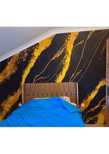 Duvar Kağıdı Siyah Gold Desenli Isı ve Ses Yalıtımlı Sağlıklı Tekstil Duvar Kağıdı modelleri