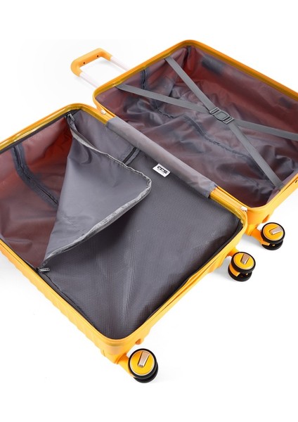 Seyahatleriniz Için Mükemmel Partner: Ultra Dayanıklı 3'lü Set Valiz & Bavul Sarı indirimleri