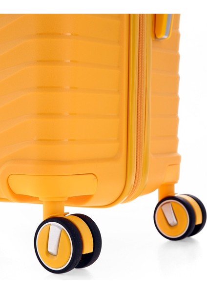 Seyahatleriniz Için Mükemmel Partner: Ultra Dayanıklı 3'lü Set Valiz & Bavul Sarı