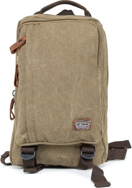 "stil ve Fonksiyonun Mükemmel Dengesi: Çok Gözlü Mini Kanvas Sırt Çantası Haki