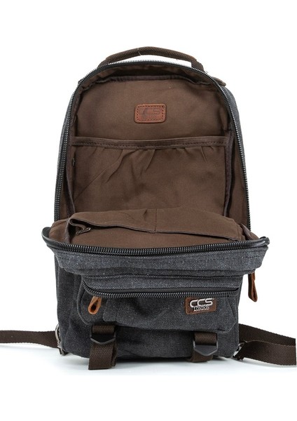 "stil ve Fonksiyonun Mükemmel Dengesi: Çok Gözlü Mini Kanvas Sırt Çantası Haki