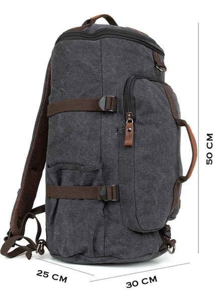 Sırt Çantası ve Valiz Çantası : Iki Işlev, Bir Kanvas Kumaş Çanta Siyah fiyatları