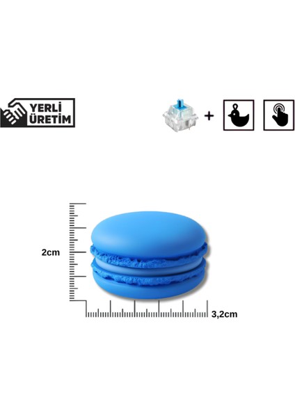 Blueswitch Makaron Anahtarlık – Mekanik Klavye Tuşlu, Stres Atıcı, Clicky Mini Aksesuar