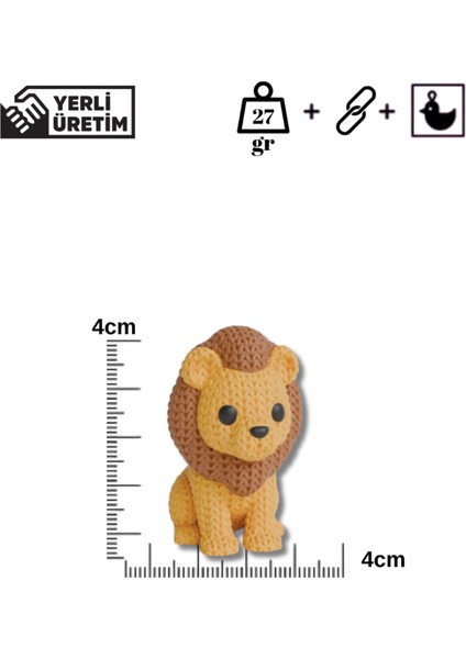 Aslan Anahtarlık – Sarı Renkli Örgü Desenli Sert Figür | Amigurumi Tarzı Sevimli Aksesuar indirimleri