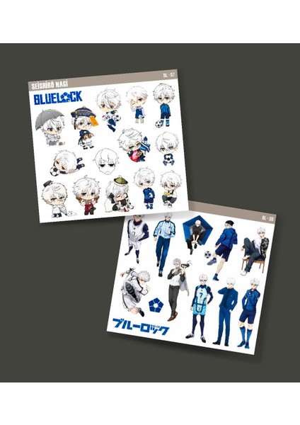 Nagi Seishiro-Bluelock-Parlak Kağıt -2li Sticker Set-Telefon Süsleme Blue Lock Etiket fiyatları