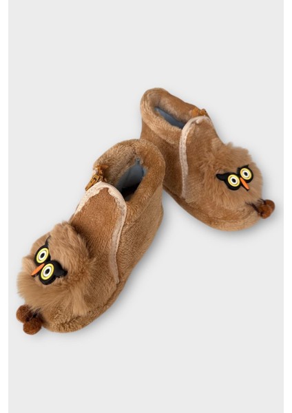 Çocuk Sevimli Baykuş Figürlü Panduf Vizon fırsatları