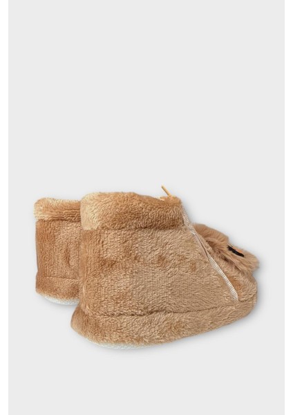 Çocuk Sevimli Baykuş Figürlü Panduf Vizon indirimleri