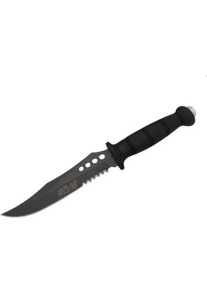 Sr S008B Lejyoner Tırtıklı Outdoor Bıçağı 29 cm - Kauçuk Sap, Perçinli - Lisinya