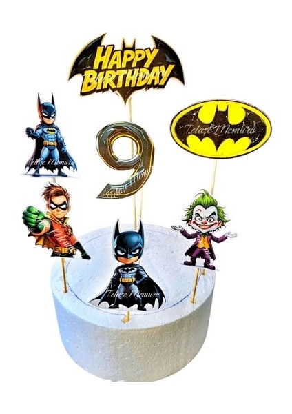 9 Yaş Batman Doğum Günü Pasta Süsü - Batman (Yarasa Adam) Pasta Süsü ve Doğum Günü Konsepti