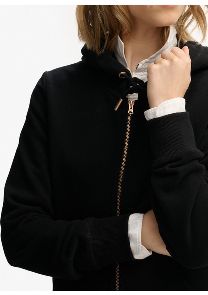 Kapüşon Yaka Siyah Kadın Sweatshırt W2012477A fırsatları