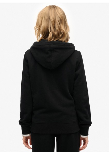 Kapüşon Yaka Siyah Kadın Sweatshırt W2012477A indirimleri