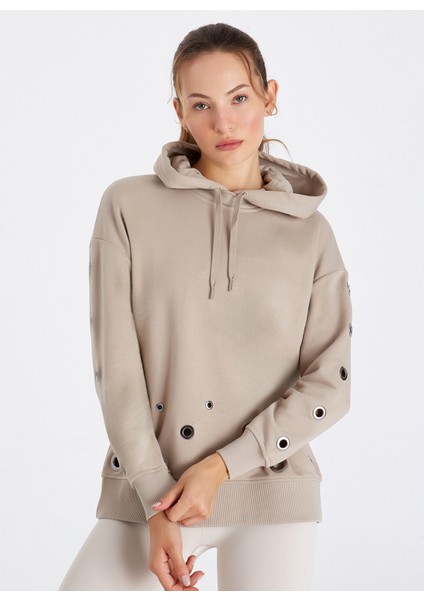 Kapüşon Yaka Taş Kadın Sweatshırt BB56W207W021