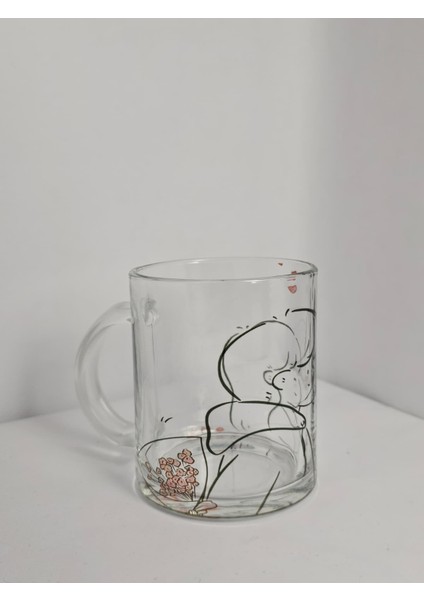Aşk Figürlü Cam Bardak