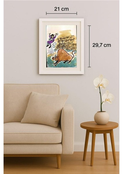 Mileta Miloradovic 29X21CM Orijinal Karikatür Tablo indirimleri