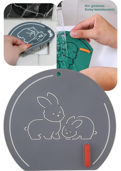 Kokulu Mutfak Lavabo Silikon Gider Kapatıcı Mat Kapak Gider Koku Önleyici Gider Kapatıcı Gri Elastik Gider Gri