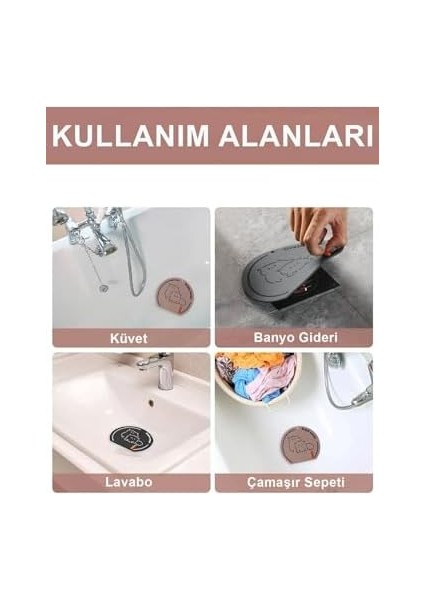 Kokulu Mutfak Lavabo Silikon Gider Kapatıcı Mat Kapak Gider Koku Önleyici Gider Kapatıcı Gri Elastik Gider Gri modelleri
