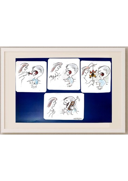 Wolfgang Schlegel 27x19cm Orijinal Karikatür Tablo fırsatları