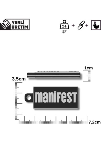 Manifest Temalı Anahtarlık – Özel Tasarım Kalın – Manifest Grubuna Özel