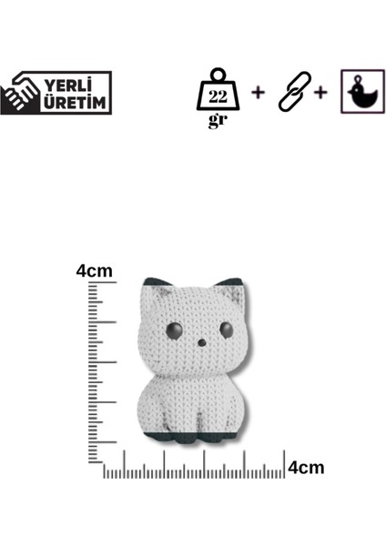 Scottish Kedi Anahtarlık – Örgü Desenli Sert Figür | Amigurumi Tarzı Hediyelik Aksesuar indirimleri