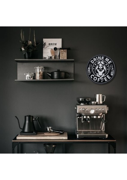 Drink Me Coffee Yazılı Duvar Süsü – Yuvarlak Sert Plastik 20X20 cm fırsatları