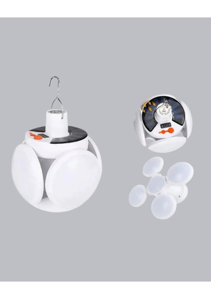 5 Kanatlı Solar Kamp Lambası – USB Şarjlı, Taşınabilir, IP65 Su Geçirmez Bahçe Lambası indirimleri