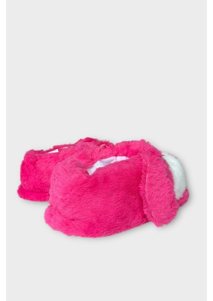 Unisex Sevimli Köpek Figürlü Kaymaz ve Ses Yapmaz Taban Ev Panduf Fuşya indirimleri