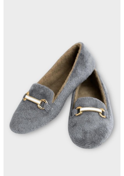 Yumuşak Peluş Ses Yapmaz Hafif Taban Kadın Ev Babeti Panduf Gri fırsatları