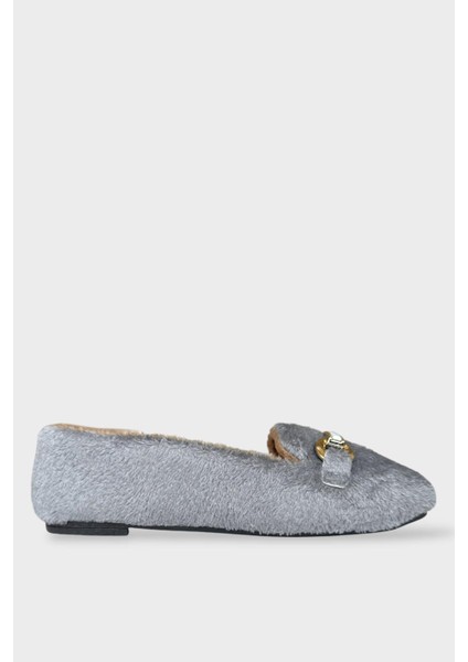 Yumuşak Peluş Ses Yapmaz Hafif Taban Kadın Ev Babeti Panduf Gri indirimleri