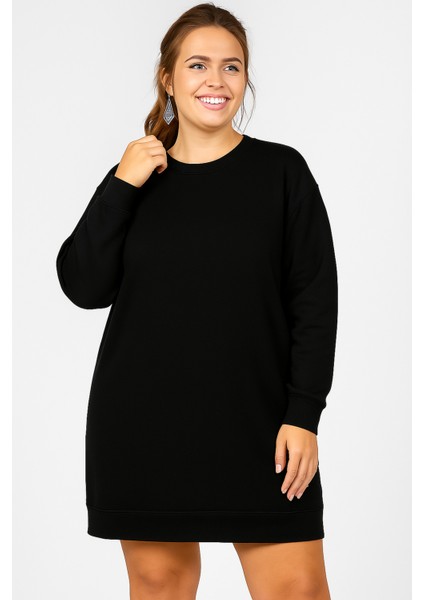 Büyük Beden Uzun Kol 2 Iplik Sweatshirt Tunik