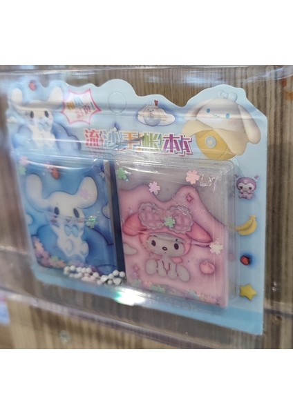 Kuromi ve Sanrio Figürlü Sulu Kapak Mini Not Defteri 2 Li Set (5cm*4cm)