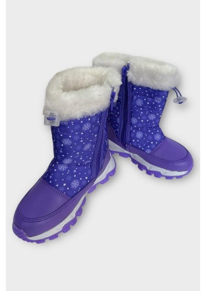 Su Itici Ayarlı Bağcıklı Kürklü Kız Çocuk Botu Lila fırsatları