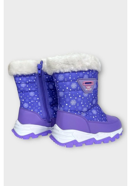Su Itici Ayarlı Bağcıklı Kürklü Kız Çocuk Botu Lila indirimleri
