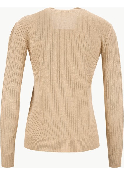 Yuvarlak Yaka Standart Düz Camel Kadın Kazak 200971350 fiyatları