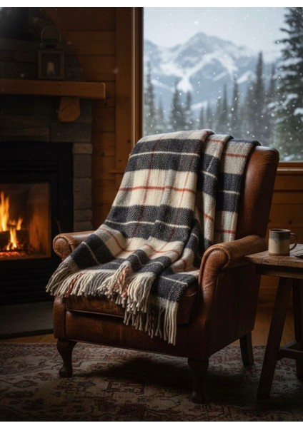 Erdilhome Ekose Yün Scotch Çift Kişilik Battaniye Antrasit fırsatları