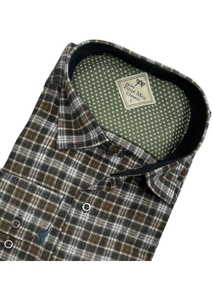 Klasik %100 Cotton Uzun Kollu Terletmeyen Kışlık Flanel Kumaş Çok Renkli Gömlek (Regular Kalıp) fiyatları
