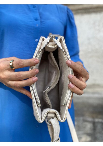 ,Kilit Detaylı ,krem Bayan Omuz ve Çapraz Çantası fırsatları