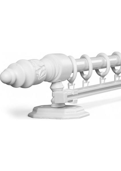 Modern Demonte Başlıklı Tek Raylı Ahşap Rustik Perde Askısı