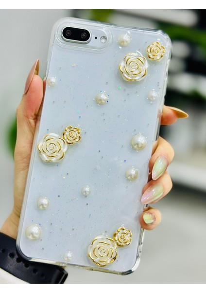 Iphone 7 Plus ve 8 Plus Uyumlu Inci Gül Oyuncak Tasarımlı Esnek Silikon Kılıf
