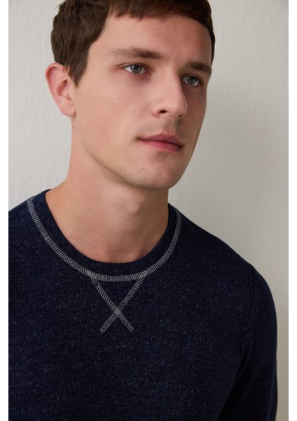 Lacivert Erkek Basic Uzun Kollu Pijama Takımı