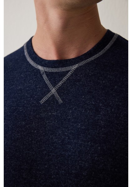 Lacivert Erkek Basic Uzun Kollu Pijama Takımı