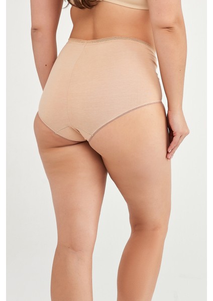 Maxi Siyah-Ten Pamuklu Yüksek Bel 2li Slip Külot