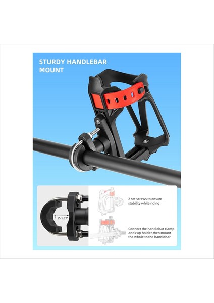 Rockbros Bisiklet Su Şişesi Tutucu Bisiklet Bardak Tutucu Motosiklet Bardak Tutucu, Şişe Boyutu Ayarlanabilir Gidon, Çerçeve Kırmızı (Yurt Dışından) fiyatları