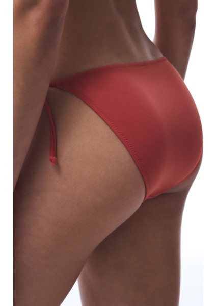 Tarçın Rengi Bağlamalı Düşük Bel Bikini Altı