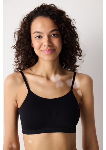Siyah Basic Kaplı Dikişsiz Balensiz Sütyen