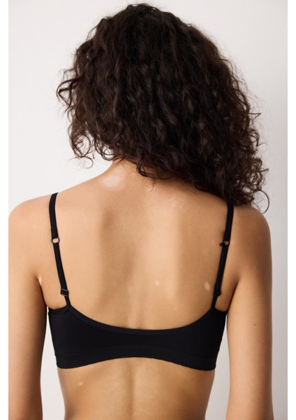 Siyah Basic Kaplı Dikişsiz Balensiz Sütyen