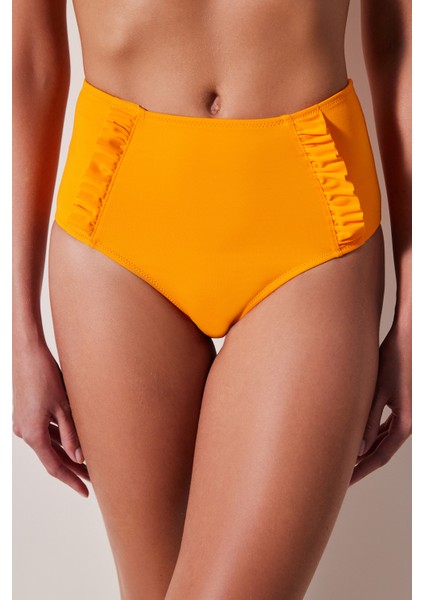 High Ruffle Turuncu Bikini Altı indirimleri